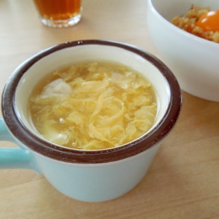 簡単１０分☆ふわふわたまごの中華スープ♪